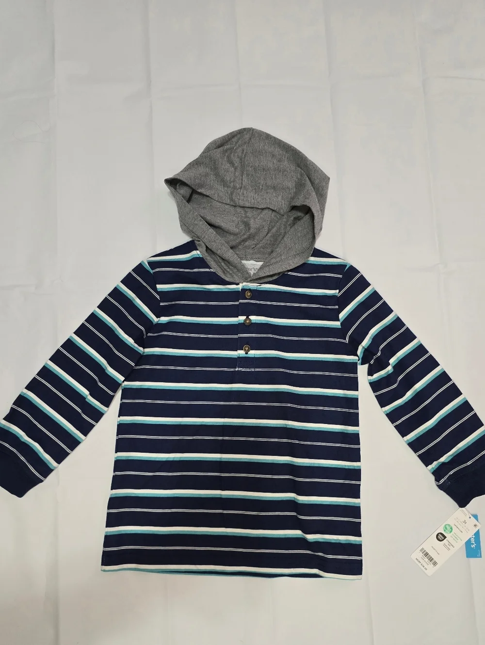 Carter's Navy‎ Striped Hoodie and Brown Pants Set